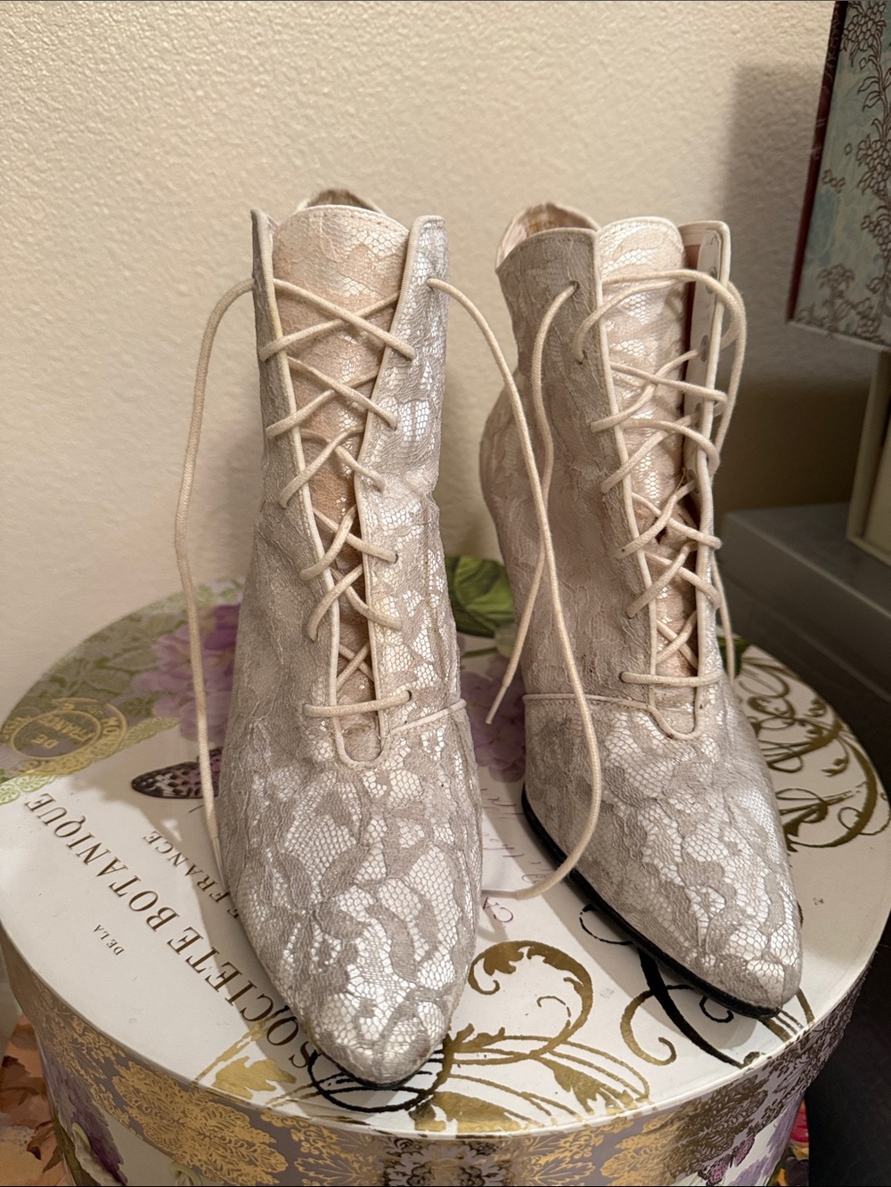 Studio Ivory Lace-Up Ankle Boots